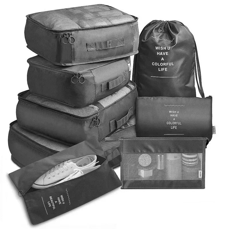 Travel Organizer Set 6/8-delig – Packing Cubes voor Kleding & Schoenen, Overzichtelijk en Ruimtebesparend