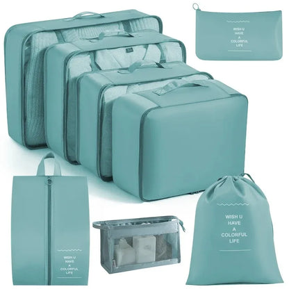 Travel Organizer Set 6/8-delig – Packing Cubes voor Kleding & Schoenen, Overzichtelijk en Ruimtebesparend