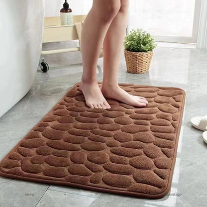 3D Antislip Badmat met Kiezelstructuur – Absorberend, Sneldrogend & Wasbaar
