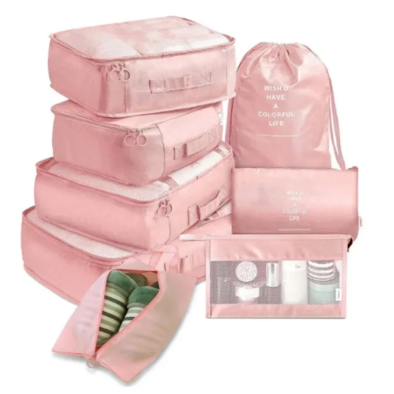 Travel Organizer Set 6/8-delig – Packing Cubes voor Kleding & Schoenen, Overzichtelijk en Ruimtebesparend