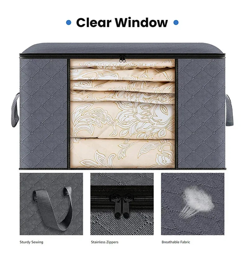 Opvouwbare Opbergzakken Grote Capaciteit – Ruimtebesparend, Stevig & Perfect voor Kleding en Dekens