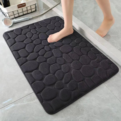 3D Antislip Badmat met Kiezelstructuur – Absorberend, Sneldrogend & Wasbaar