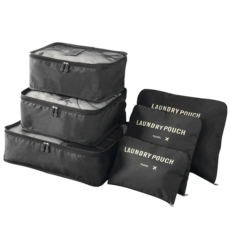 Travel Organizer Set 6/8-delig – Packing Cubes voor Kleding & Schoenen, Overzichtelijk en Ruimtebesparend