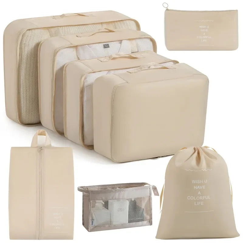 Travel Organizer Set 6/8-delig – Packing Cubes voor Kleding & Schoenen, Overzichtelijk en Ruimtebesparend