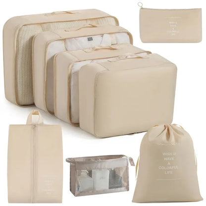 Travel Organizer Set 6/8-delig – Packing Cubes voor Kleding & Schoenen, Overzichtelijk en Ruimtebesparend