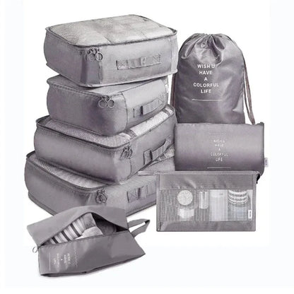 Travel Organizer Set 6/8-delig – Packing Cubes voor Kleding & Schoenen, Overzichtelijk en Ruimtebesparend